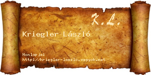 Kriegler László névjegykártya