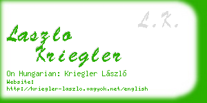 laszlo kriegler business card